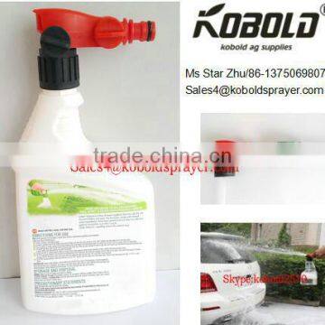 Plastic foam nozzle hose end sprayer