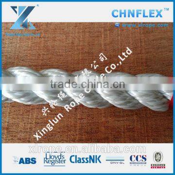 Hot sale 3-strand white nylon marine rope