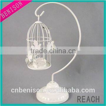 cream garden decorative tall hanging metal birdcage candle holder