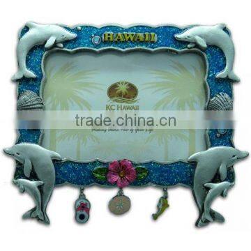 Hawaiian Dolphin Beach Scene Poly Photo Frame With Charms photo-2