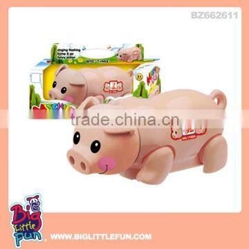 Battery operated toy plastic toy pig