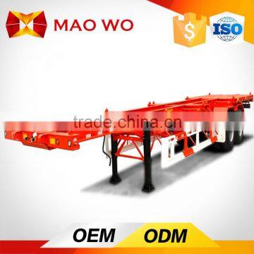 China Export 3 Axles 40 ft 20 ft Container Chassis Skeleton Semi Trailer for Sale photo-2