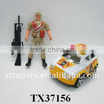 mini police car with army & gun