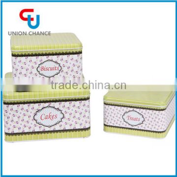 Square stackable biscuits tin boxes