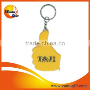 Thumbs up finger tape measure keychain