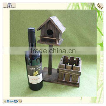 Популярный элегантный деревянный виночный ящик в форме домика с садом photo-5