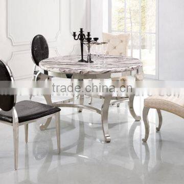 Fancy Round Marble Top Dining Table Home Furniture photo-2