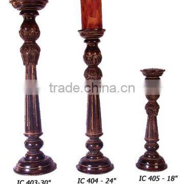 Wood piller candle stand, hand carved wooden candle holder, tall wooden candle holder, Wedding decoratiion candle holder