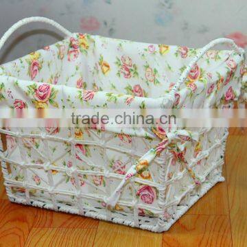 Handmake Wooden Laundry Wicker Basket Cabinet photo-2