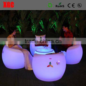 2019 PE Glow Led New RGB Lighting Coffee Table With Chair GF306 photo-3