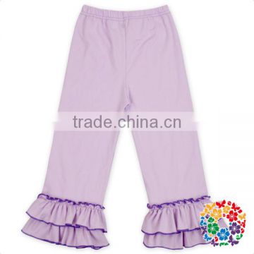 Wholesale Plain Cotton Baby Icing Pants Boutique Ruffle Pants Girls