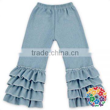 Wholesale Girls Ruffle Pants Sets Childrens Ruffle Jeans Cheap Price Girls Denim Ruffle Pants photo-5