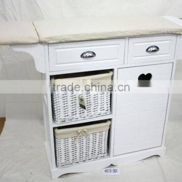Furniture Woven Basket Cabinet With Ironing Board photo-4
