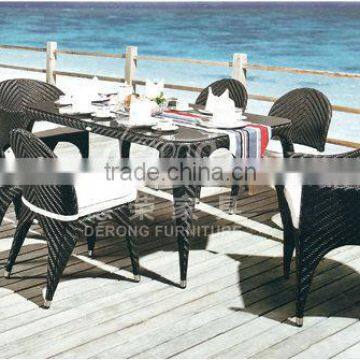 Rattan/wicker outdoor furniture forked tail chair and table dining set