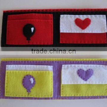 Low Price Polyester Ticket Sleeve id Card Purse Cotton Fabric Custom Wallet Wholesale With Sewing Panda Balloon for Teenager photo-2