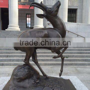 bronze factory metal life size large brass deer statue for garden