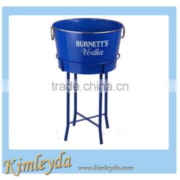 Large Oval Metal Beer Bucket with Stand