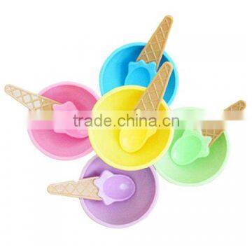High Quality 2-Sets,Kids Ice Cream Bowl Spoon Set Cute Children Feeding Tableware Plastic Bowl photo-6