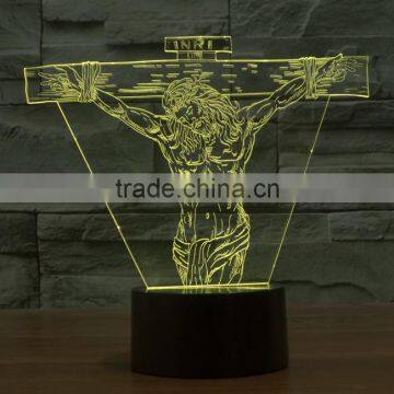 Jesus Christmas Light 3D Illusion Acrylic LED Night Light photo-3