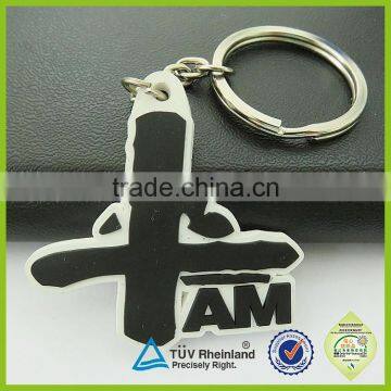 Cheap customized 2d/ 3d logo design plastic soft pvc key chain