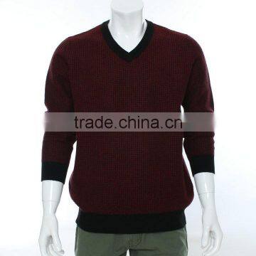 Houndstooth Pattern Jacquard Sweater Knitting Machine for V-neck Pullover Sweater ,jacquard Knitting Fabric for Men Sweater photo-2