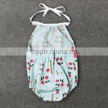 Newborn Baby Girl Flower Print Romper Bodysuit Jumpsuit Outfits Backless Sunsuit photo-2