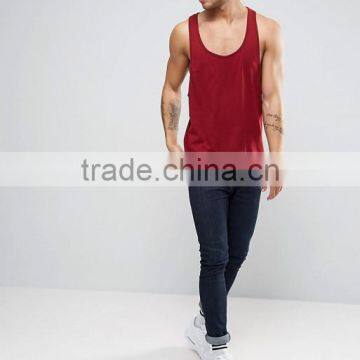 2017 Best Price New Design Summer Custom Red Gym Wear Comfortable Cotton Spandex Fashion Men's Sport Plain Tank Tops photo-4