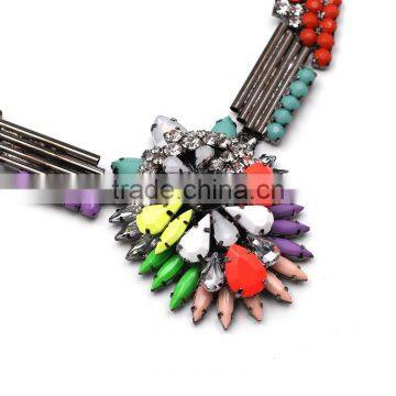 Fashion Multicolors Rhinestone Alloy Necklace for Girls photo-4