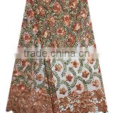 Fashiuonable African Women Wedding Dress Lace Sequined Tulle Lace With Stones FL1394 photo-4