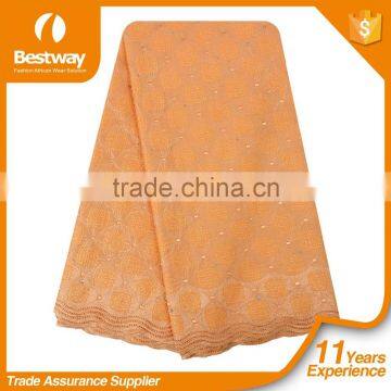 Cheap Price Hign Quality Square Style Cotton Swiss Voile Lace With Stones for Clothes SL0408 photo-3