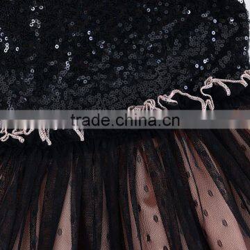 MGOO Elegant High Quality Black Little Girl Sequin Evening Dress Infant Party Dress Dot Tutu Gowns 5058 photo-5