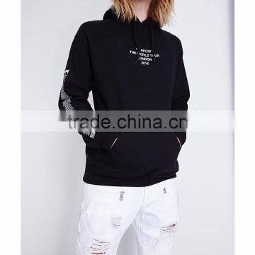 Oversized Fit Hoodies Long Sleeves Cotton Blends Fleece Logo Print Kangaroo Pocket Hoodies Ribbed photo-3