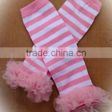 Cute Baby Ruffle Leg Warmers Kids Handmade Pink Leg Warmers