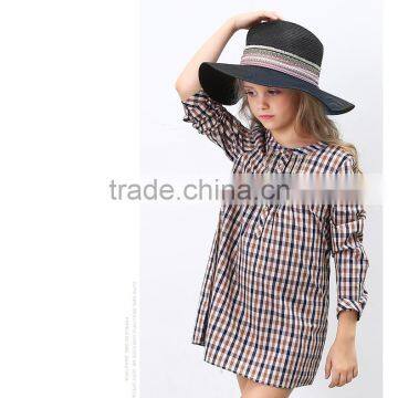 Latest Designs Fall Boutique Outfits Long Sleeve Girl Plaid Dress Wholesale Children's Boutique Clothing photo-3