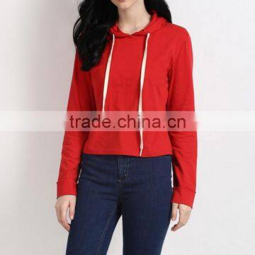 Women Pull Over Sweatshirts Custom Cropped Hoodie photo-2