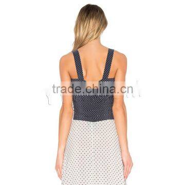 Camisole Backless Printed Dot Deep Blue Sold By PC photo-2