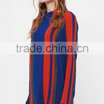 China Oem Fashion Women Strip Loose Pullover Long Sweaters Girl With Tassels photo-3