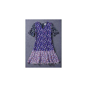 European Fashion Summer Women Print Casual Dress photo-2