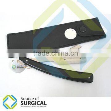 Attractive Black Plastic Handle Barber Straight Razor| Duarable White steel Handle High Quality Razor B-SR-17