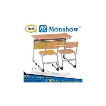 2014 Double School Desk And Chair, Moulded Board Desk And Chair