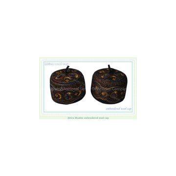 Muslim caps/Kufi/woolEmbroidery caps hq0401