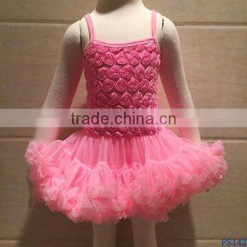 Latest Children Frocks Designs Boutique Western Girls Pink Rose Flower Summer Princess Dresses