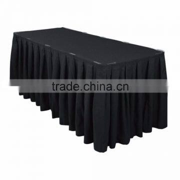 Linen Table Elegance Banquet Decoration Polyester Table Skirt Black