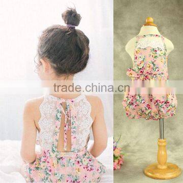 Wholesale toddler girls playsuit floral rompers jumpsuit baby cotton M6090701