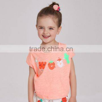 Girls Bat Sleeve Loose Lovely Print Shoulder Crewneck Undershirt T-shirts photo-3