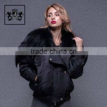 2017 Factory Short overcoat plus size fur collar duck down feather liner bomber jacket