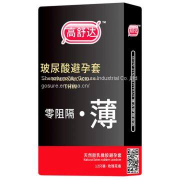 popular ultra thin Hyaluronic acid condom with rose favor