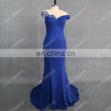 RP0138 Unique mermaid chapel train online prom dress shopping fashion sequined beaded prom dress evening dress royalblue color