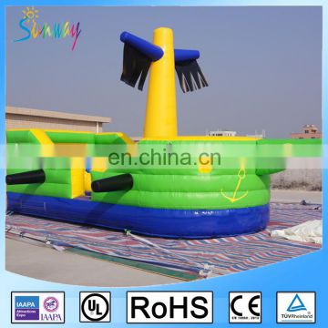 Green cheap inflatable combo pirate ship for sale