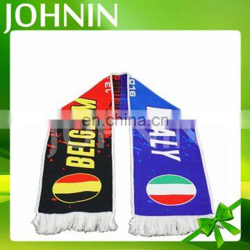 Hot selling promotional high quality print custom scarf and flag fans scarf